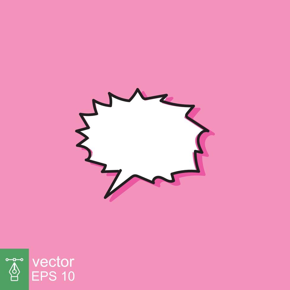 Cloud cartoon speech bubble icon. Simple flat style. Hand drawn, doodle, communication concept. Vector illustration isolated on pink background. EPS 10.