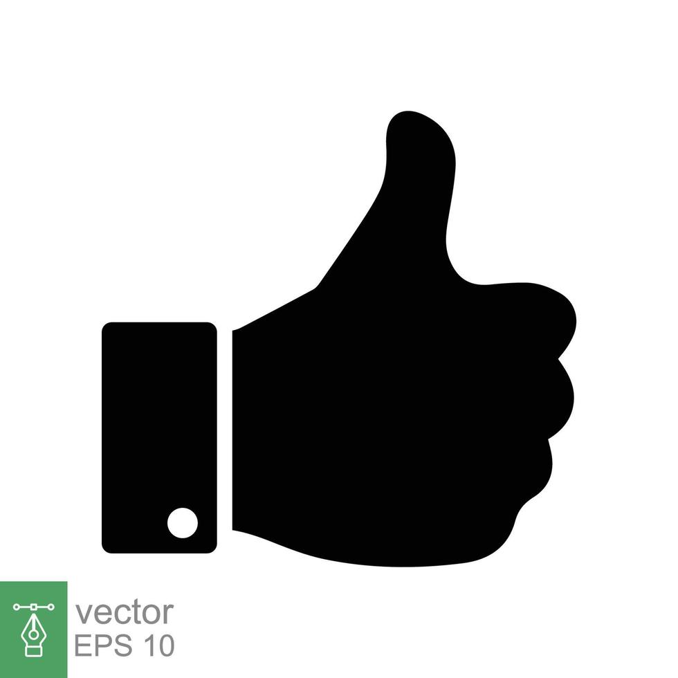 Hand thumb up icon. Simple flat style. Ok, good, like, yes, follow, best, approve symbol, positive concept. Vector illustration isolated on white background. EPS 10.