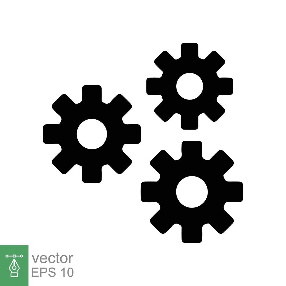 Gear icon. Cog, wheel, cogwheel, mechanism, engineering, mechanical, industry, technology concept. Simple flat style. Vector illustration design isolated on white background. EPS 10.