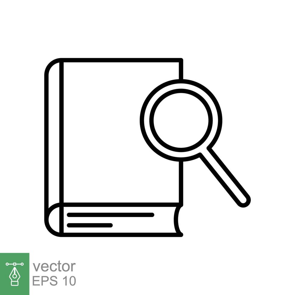 Case study icon. Simple outline style. Magnifying document, research, report,  paper with find glass, search concept. Line vector illustration isolated on  white background. EPS 10. 16250414 Vector Art at Vecteezy