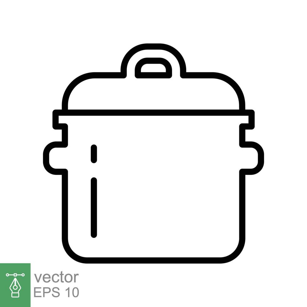 Pressure cooker icon. Simple outline style. Instant pot pressure cooker, cooking food, utensil, kitchen concept. Thin line vector illustration isolated on white background. EPS 10.