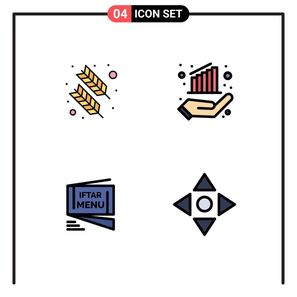 Stock Vector Icon Pack of 4 Line Signs and Symbols for feather menu quinn feather finance roza Editable Vector Design Elements