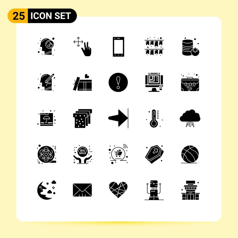 paquete de iconos de vectores de stock de 25 signos y símbolos de línea para elementos de diseño de vectores editables de guirnalda enlatada de ipad de supermercado principal