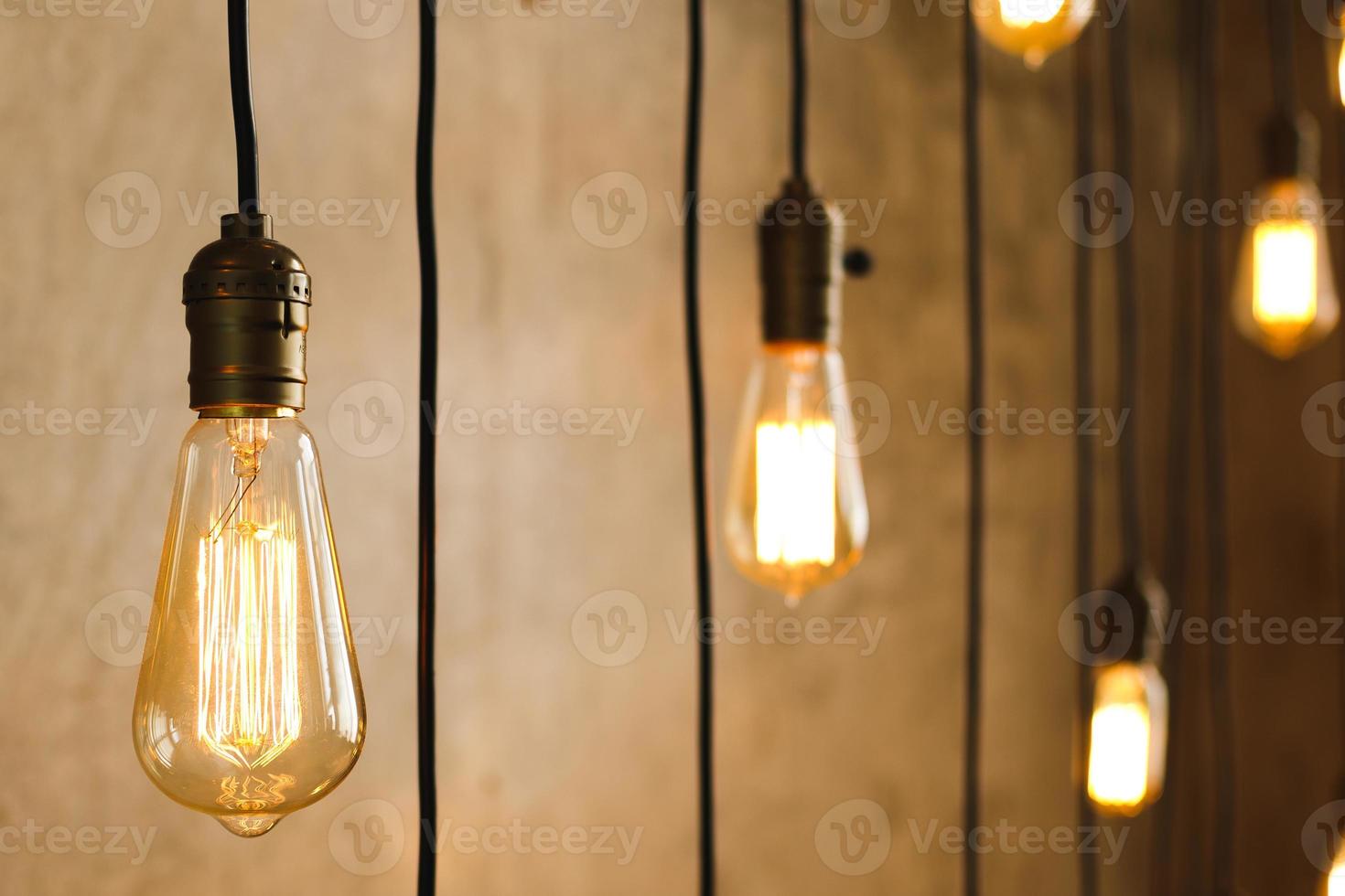 A lot of vintage filament light bulbs photo