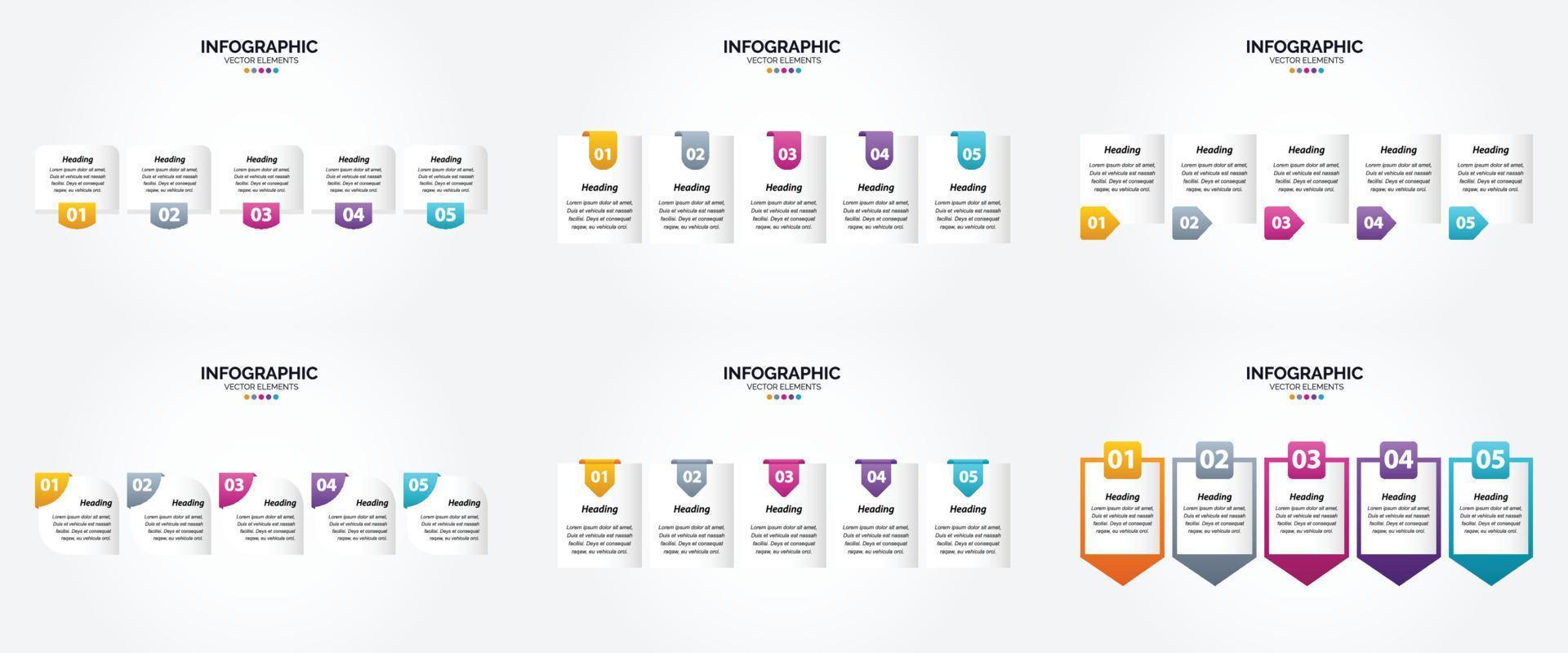 ilustración vectorial infografía conjunto de diseño plano para folleto publicitario y revista vector