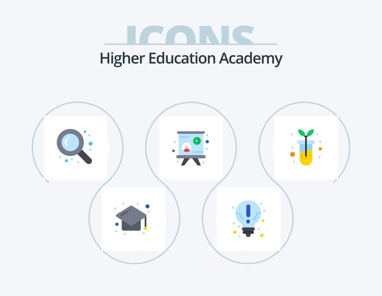 Academy Flat Icon Pack 5 Icon Design. . biology. detective. biological. lecture vector