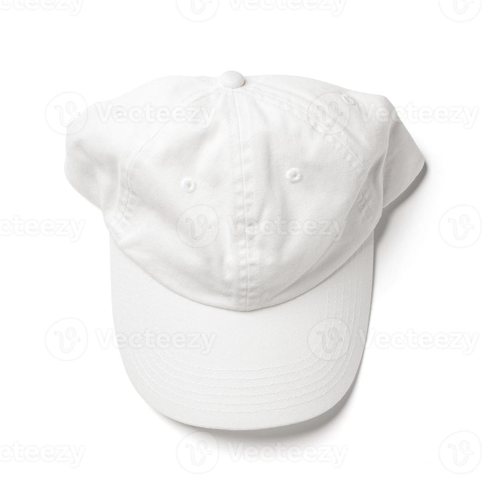 gorra de béisbol blanca sobre fondo blanco foto