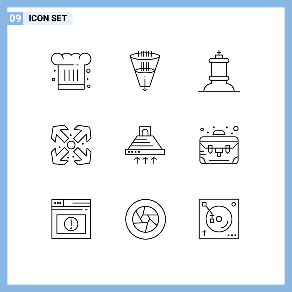 9 Creative Icons Modern Signs and Symbols of cooking maximize filtration enlarge king Editable Vector Design Elements