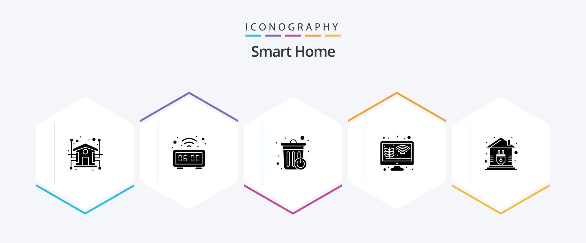 Smart Home 25 Glyph icon pack including control. monitor growth. wrist. growth. farming vector