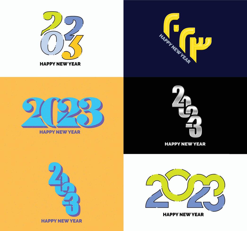 Big Set of 2023 Happy New Year logo text design 2023 number design template vector