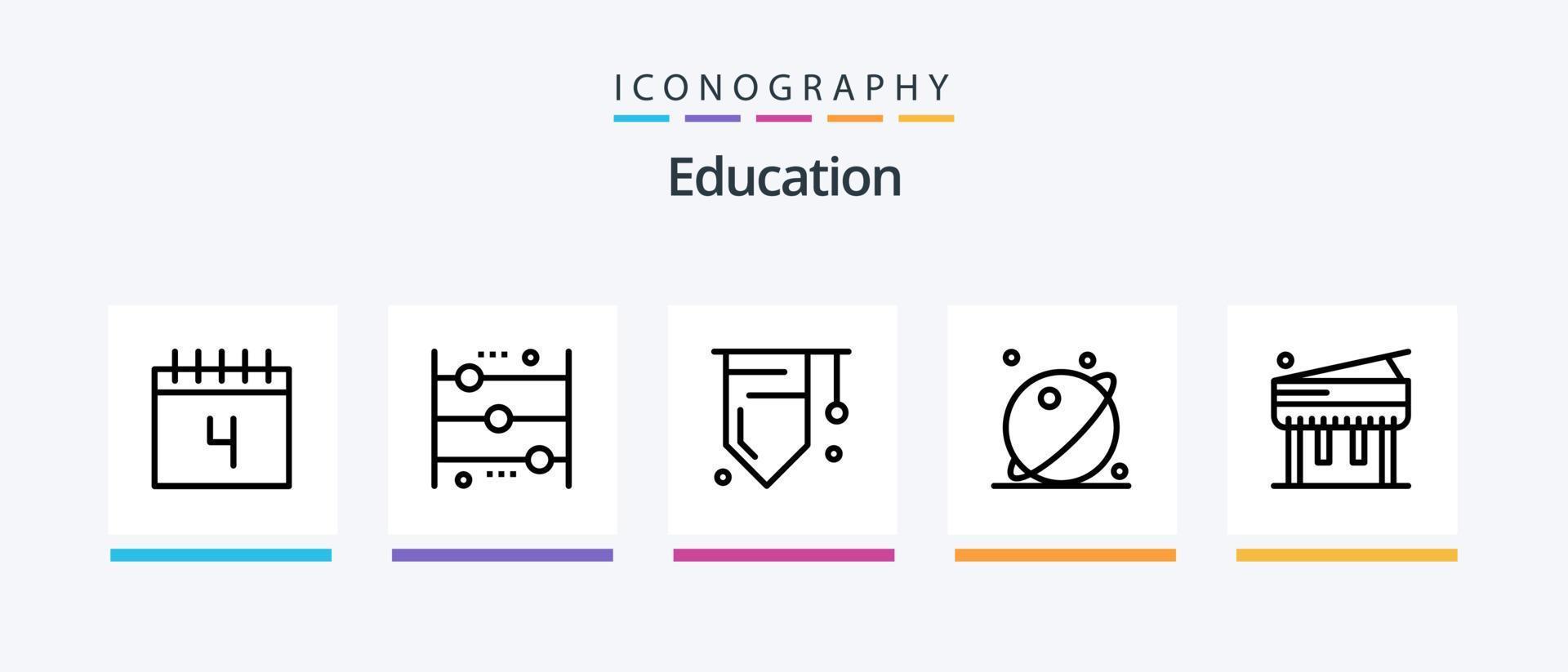 Education Line 5 Icon Pack Including test tubes. laboratory. learning. lab test tubes. school. Creative Icons Design vector