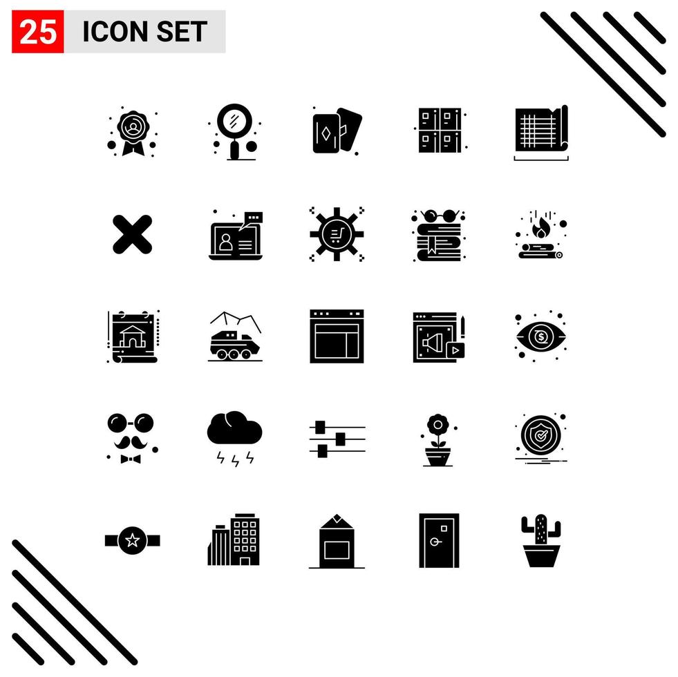 25 Thematic Vector Solid Glyphs and Editable Symbols of house construction hobbies formula calculate Editable Vector Design Elements