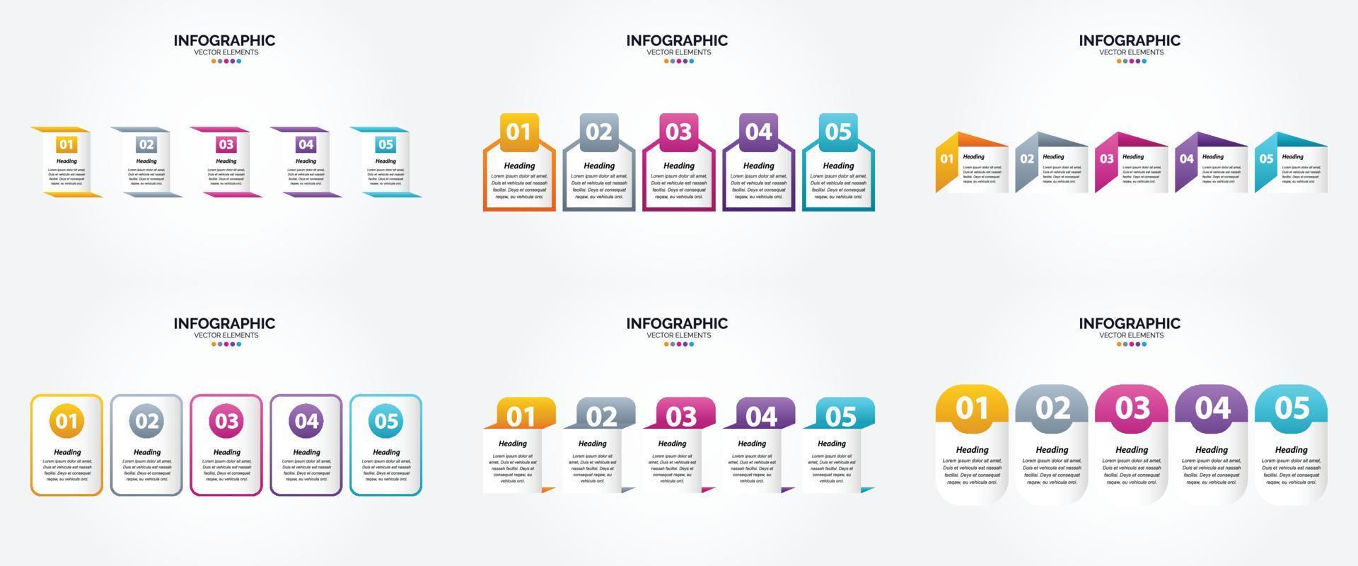 ilustración vectorial infografía conjunto de diseño plano para folleto publicitario y revista vector