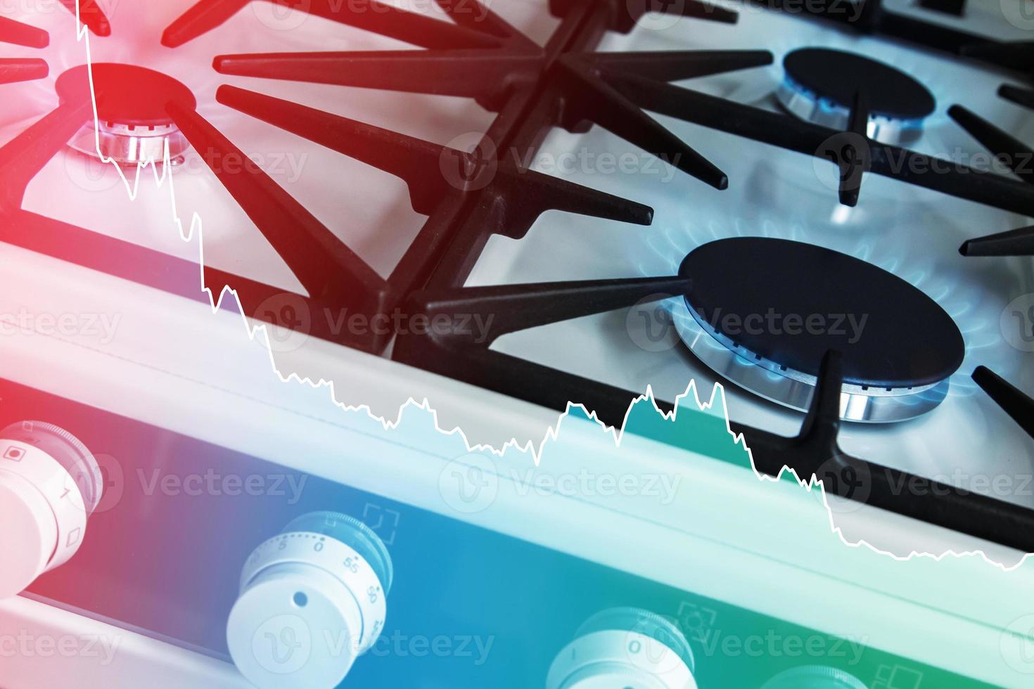 Natural gas getting cheaper. Falling price chart. 16253119 Stock Photo