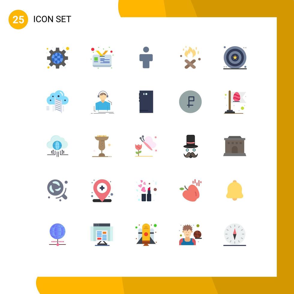 Universal Icon Symbols Group of 25 Modern Flat Colors of shield day male celebration fire place Editable Vector Design Elements