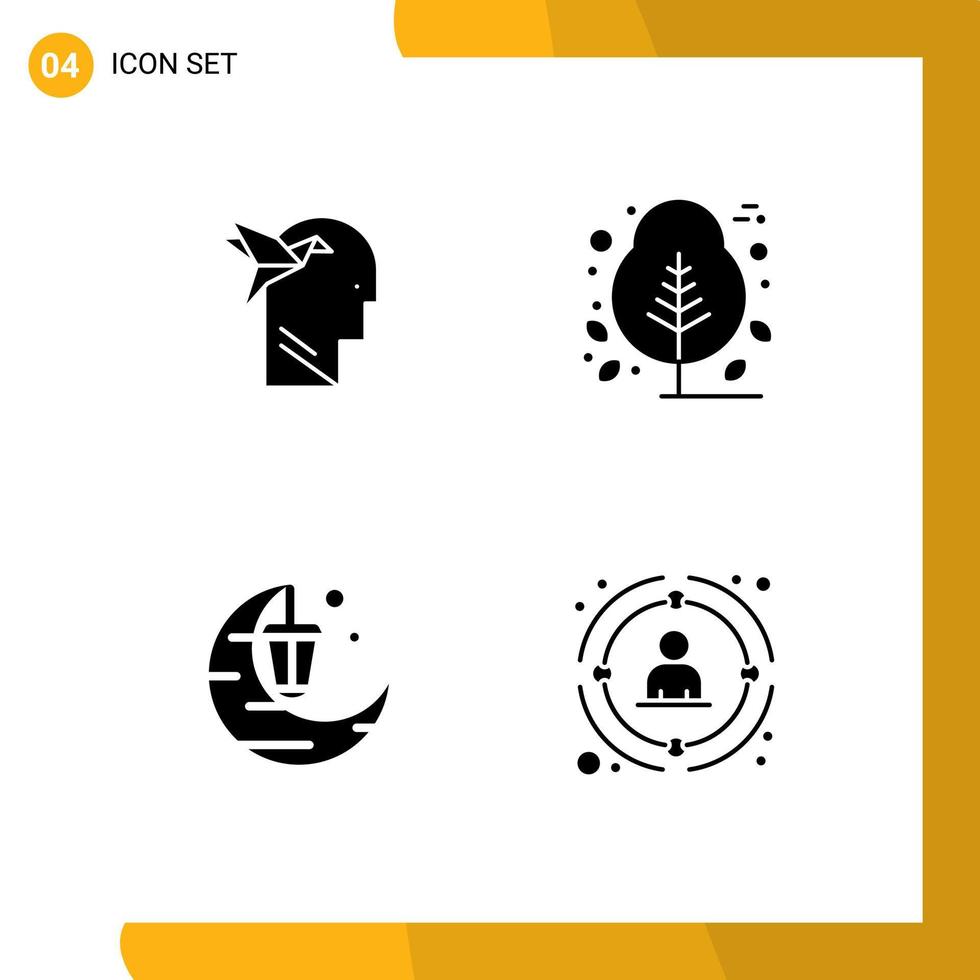 Set of Commercial Solid Glyphs pack for imagination form celebration brian plant gift Editable Vector Design Elements