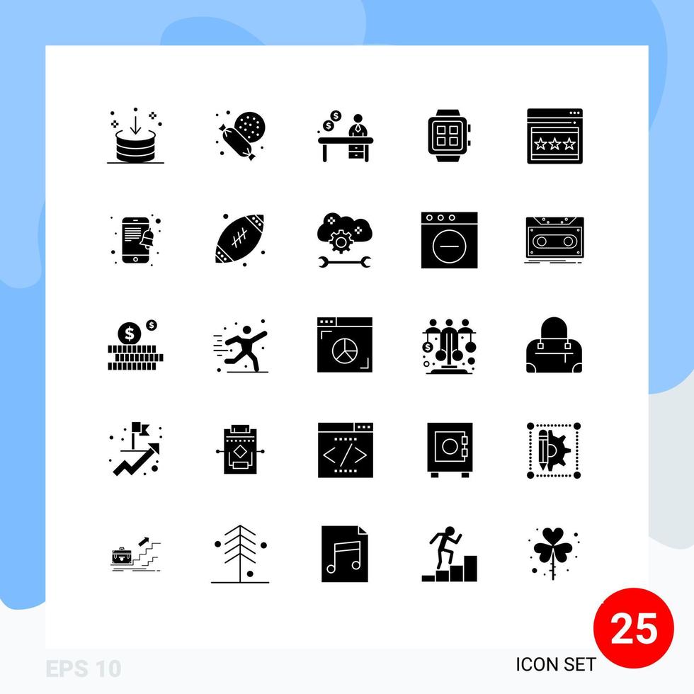 Modern Set of 25 Solid Glyphs and symbols such as seo technology business smart electronic Editable Vector Design Elements