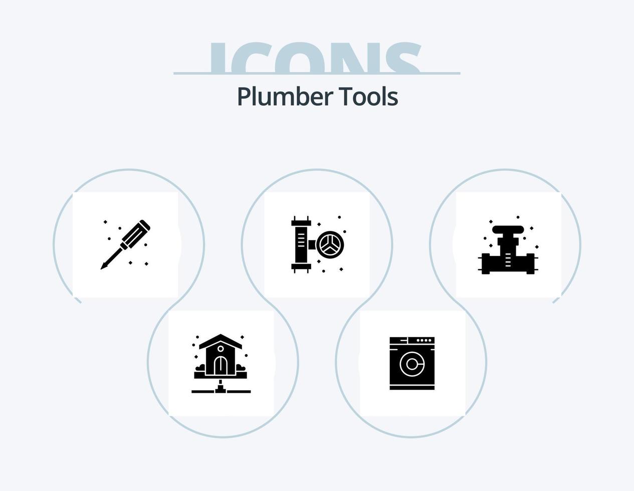 Plumber Glyph Icon Pack 5 Icon Design. plumber. system. mechanical. plumbing. mechanical vector
