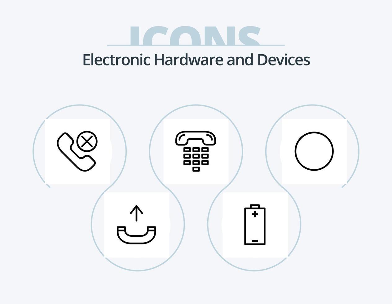 paquete de iconos de línea de dispositivos 5 diseño de iconos. teléfono. colgar. conexión. rechazar. teclado vector