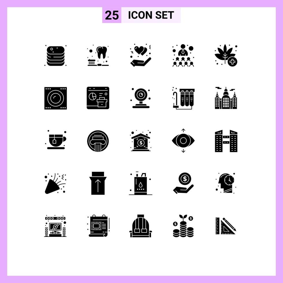 Set of 25 Modern UI Icons Symbols Signs for medical work protect team building Editable Vector Design Elements