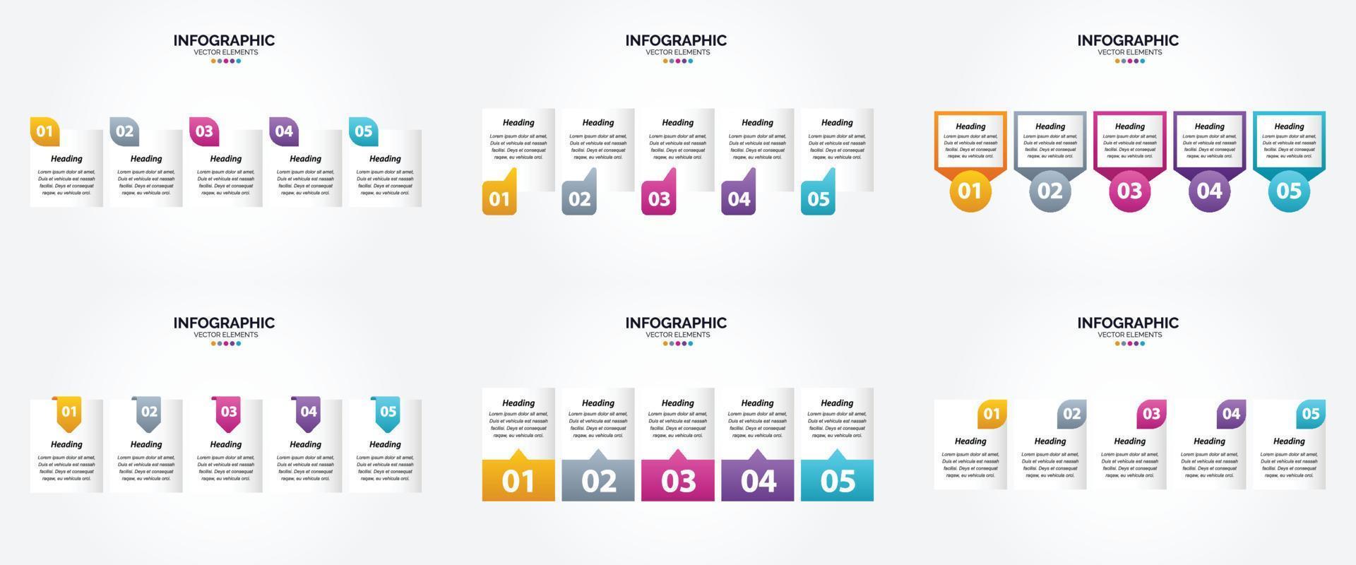 ilustración vectorial infografía conjunto de diseño plano para folleto publicitario y revista vector