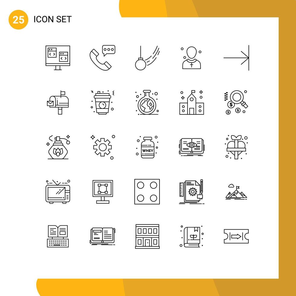 Pack of 25 Modern Lines Signs and Symbols for Web Print Media such as male christian contact us motion tied Editable Vector Design Elements