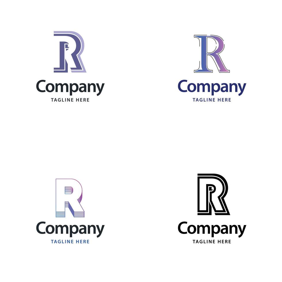letra r diseño de paquete de logotipos grandes diseño de logotipos modernos y creativos para su negocio vector