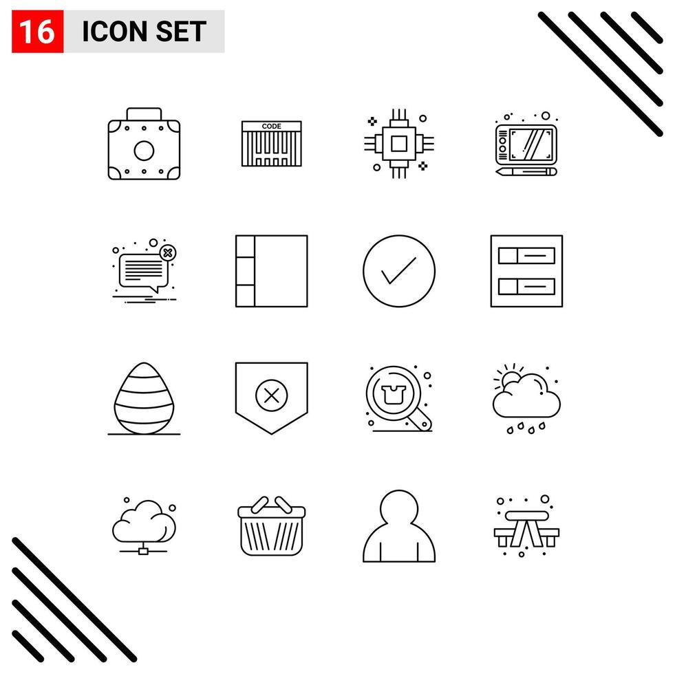 16 Creative Icons Modern Signs and Symbols of mail alert devices tablet design Editable Vector Design Elements