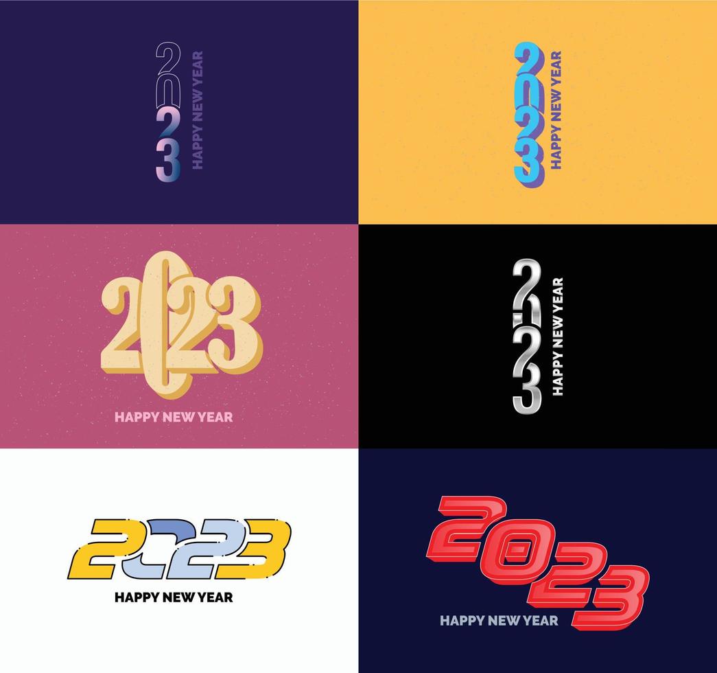 Big Set of 2023 Happy New Year logo text design 2023 number design template vector