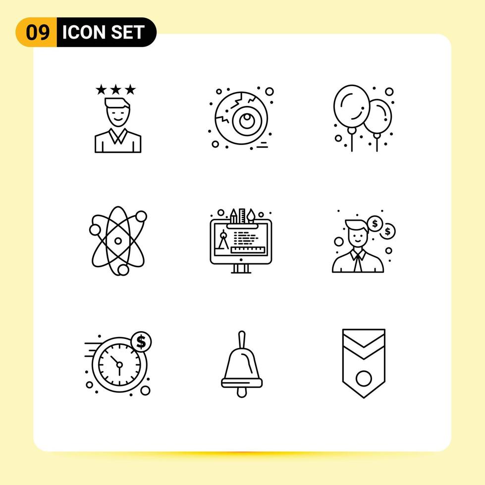 9 Outline concept for Websites Mobile and Apps edit tool tool baby stuff design science Editable Vector Design Elements