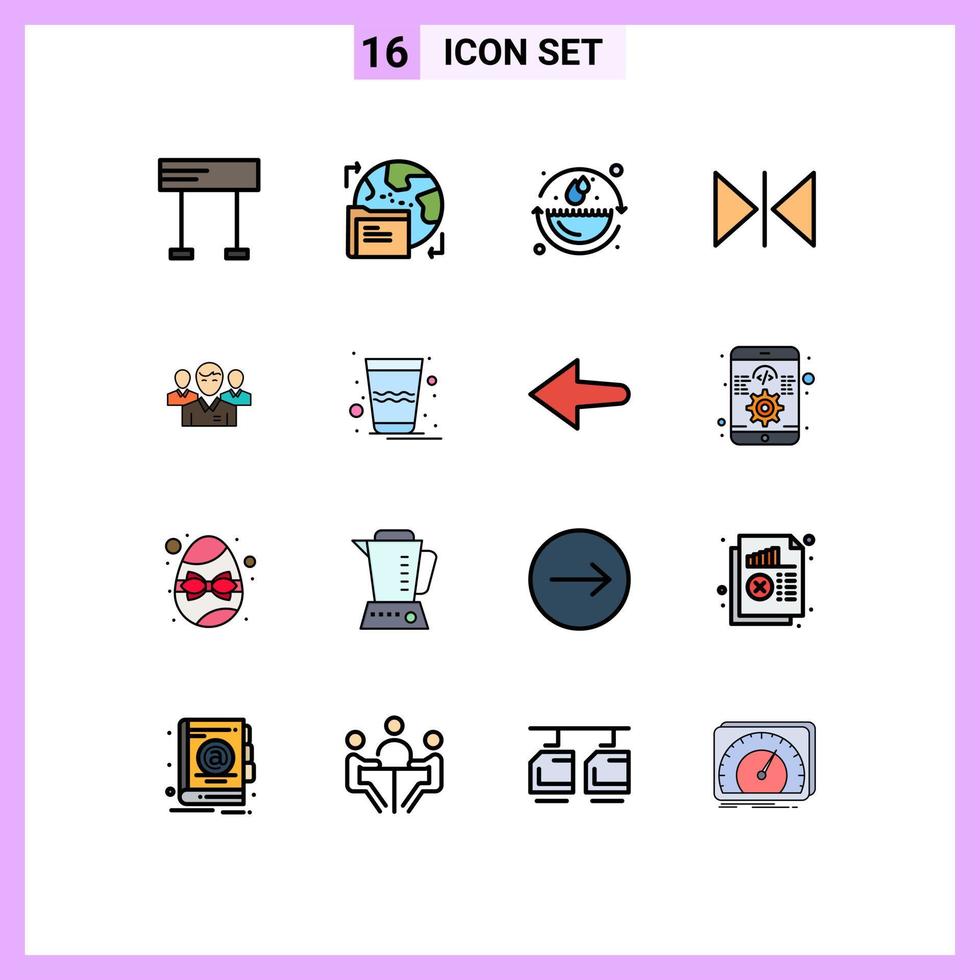 paquete de iconos de vector de stock de 16 signos y símbolos de línea para el equipo de ceo día de la tierra espejo voltear elementos de diseño de vector creativo editable