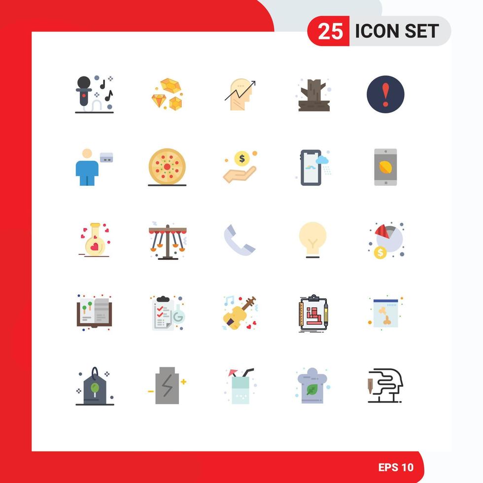 paquete de iconos de vector de stock de 25 signos y símbolos de línea para elementos de diseño de vector editables de flecha de árbol de alerta camping mente