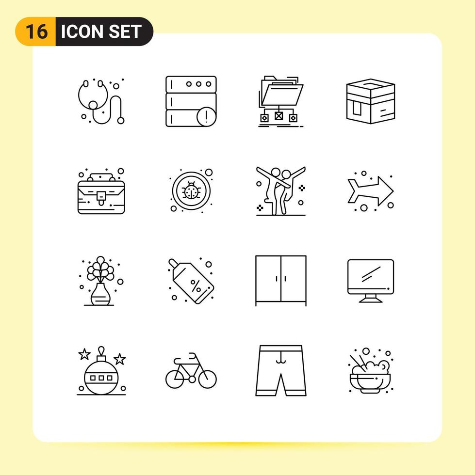 16 Creative Icons Modern Signs and Symbols of case meccah files mecca holy Editable Vector Design Elements
