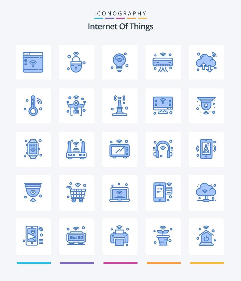 Creative Internet Of Things 25 Blue icon pack  Such As iot. internet. wifi. ac. iot vector