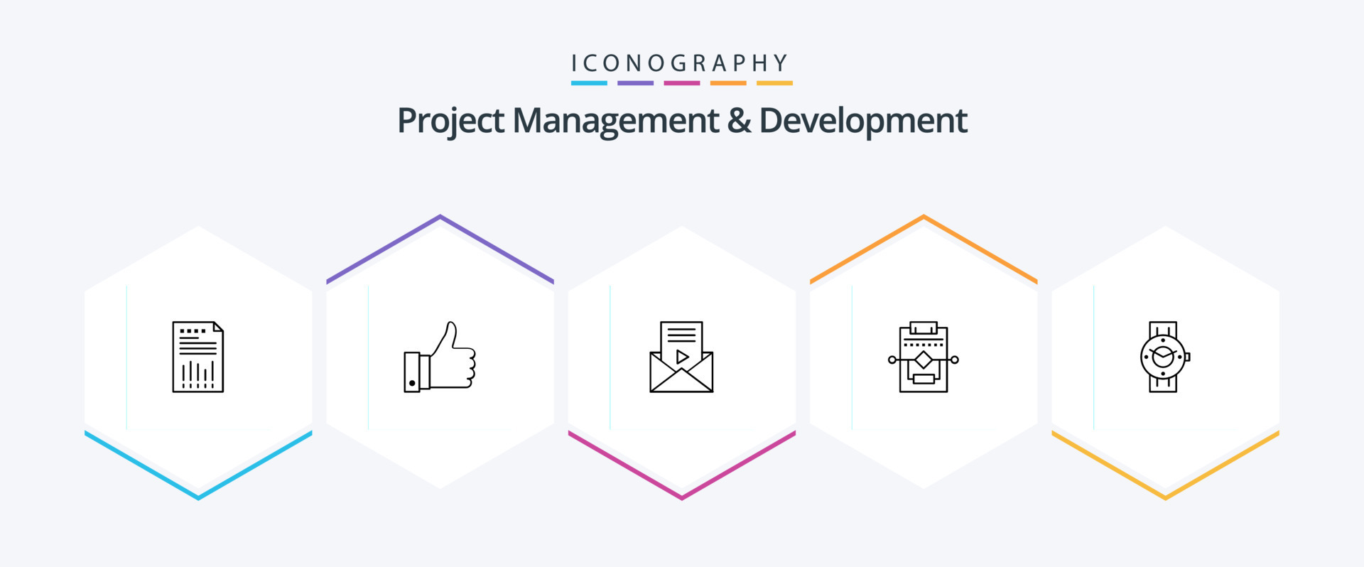 Project Management And Development 25 Line icon pack including process ...