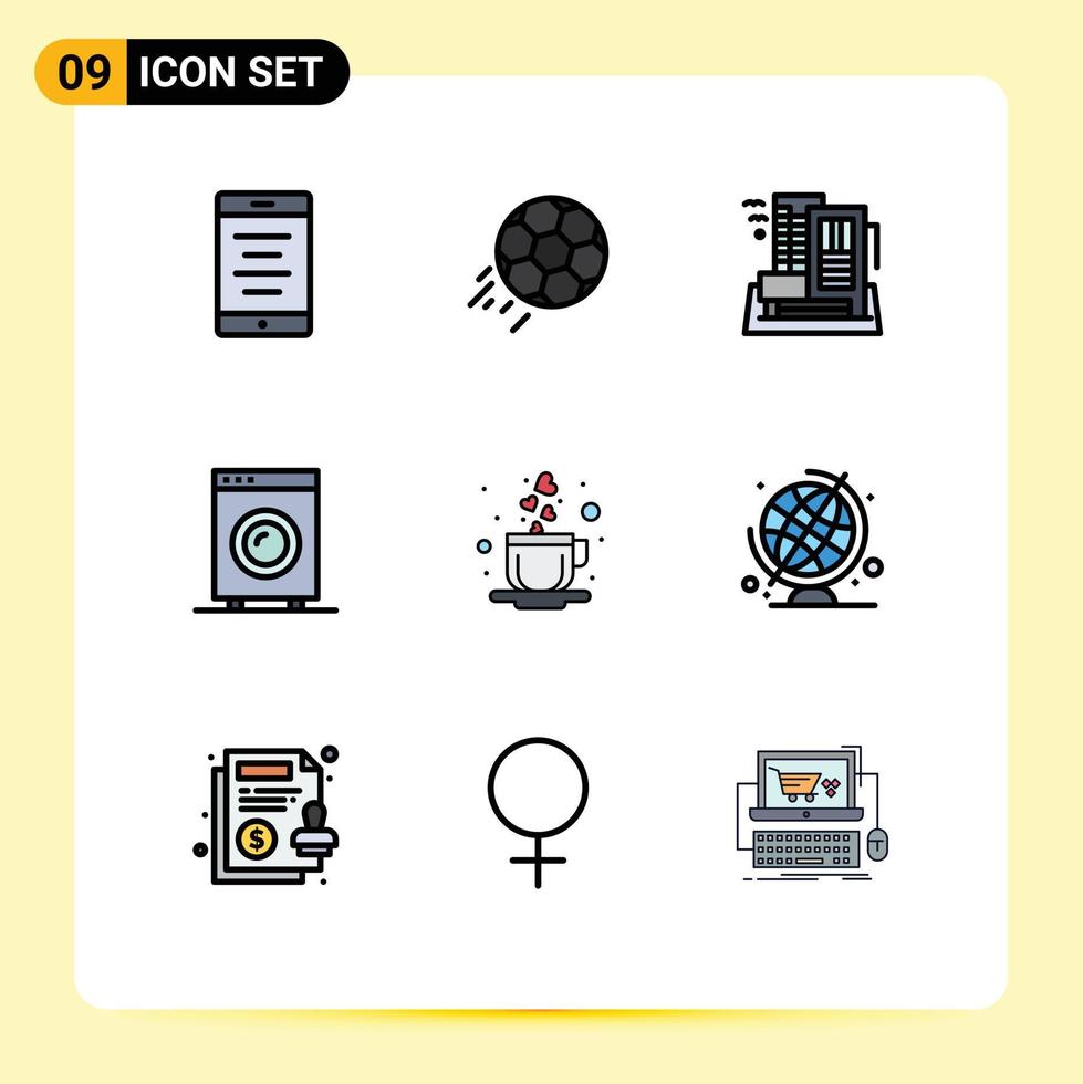 Stock Vector Icon Pack of 9 Line Signs and Symbols for hardware electronic hotel electric appartment Editable Vector Design Elements