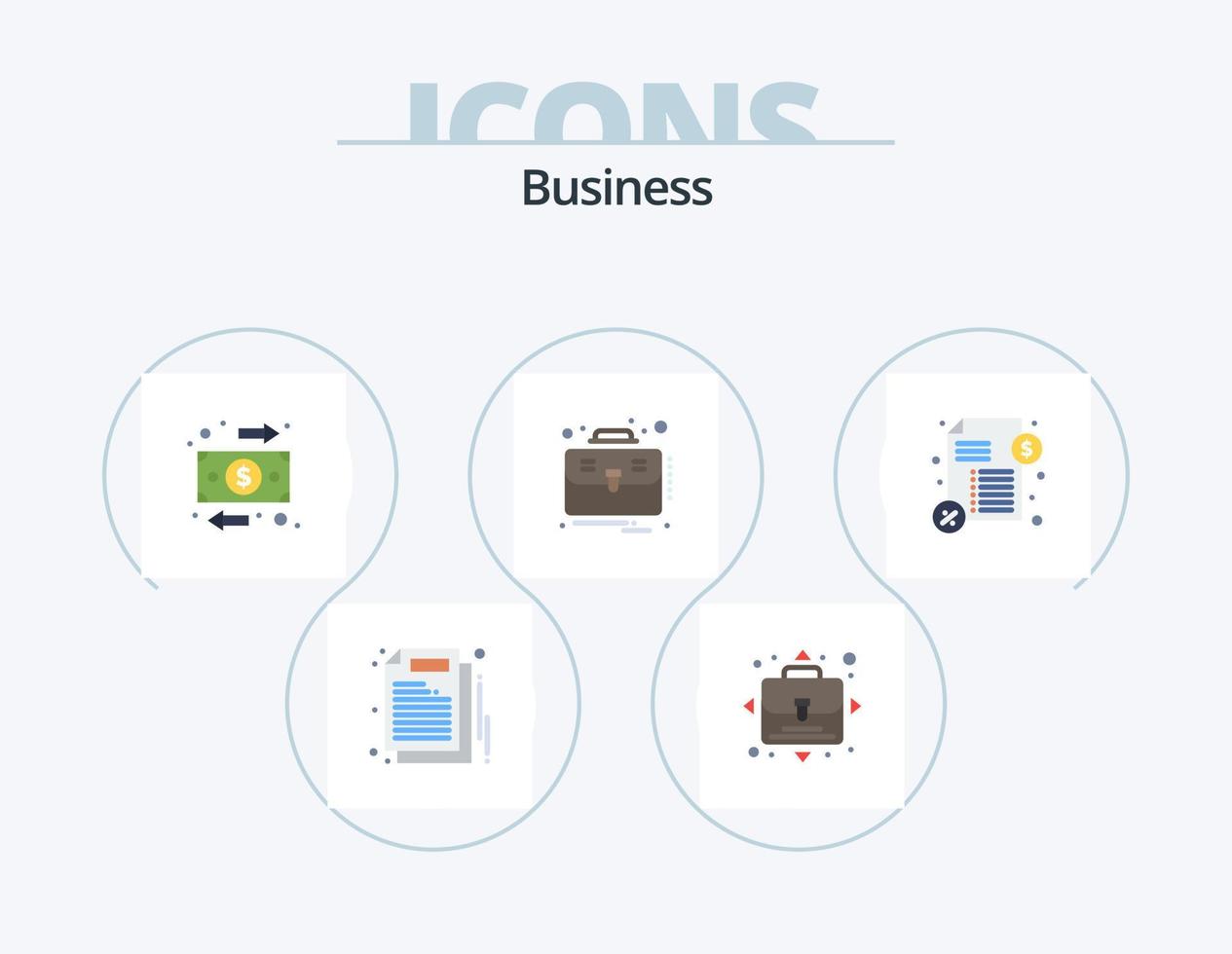 Business Flat Icon Pack 5 Icon Design. payment. loan. business. suitcase. business vector