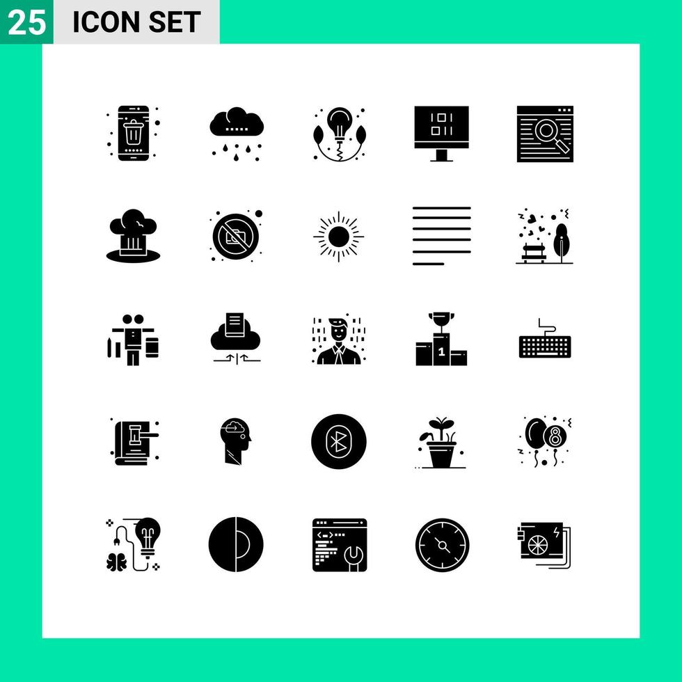 25 Creative Icons Modern Signs and Symbols of webpage browser thanksgiving sync computer Editable Vector Design Elements