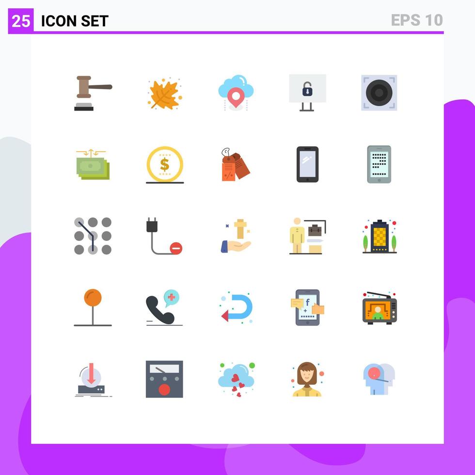 25 Universal Flat Colors Set for Web and Mobile Applications web design pin security computer Editable Vector Design Elements