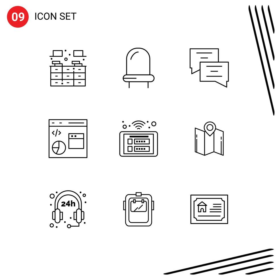 9 Creative Icons Modern Signs and Symbols of panel access education programming develop Editable Vector Design Elements