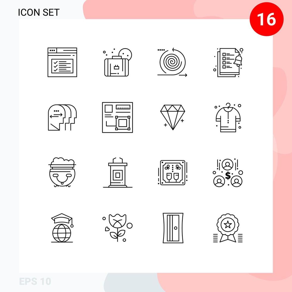 16 Thematic Vector Outlines and Editable Symbols of personality clipboard beach checklist management Editable Vector Design Elements