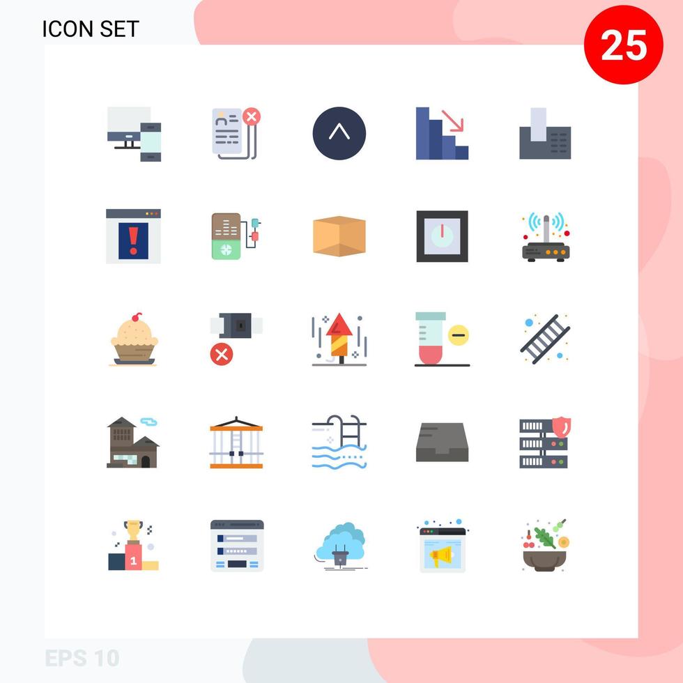 25 Thematic Vector Flat Colors and Editable Symbols of call fall job descent up Editable Vector Design Elements