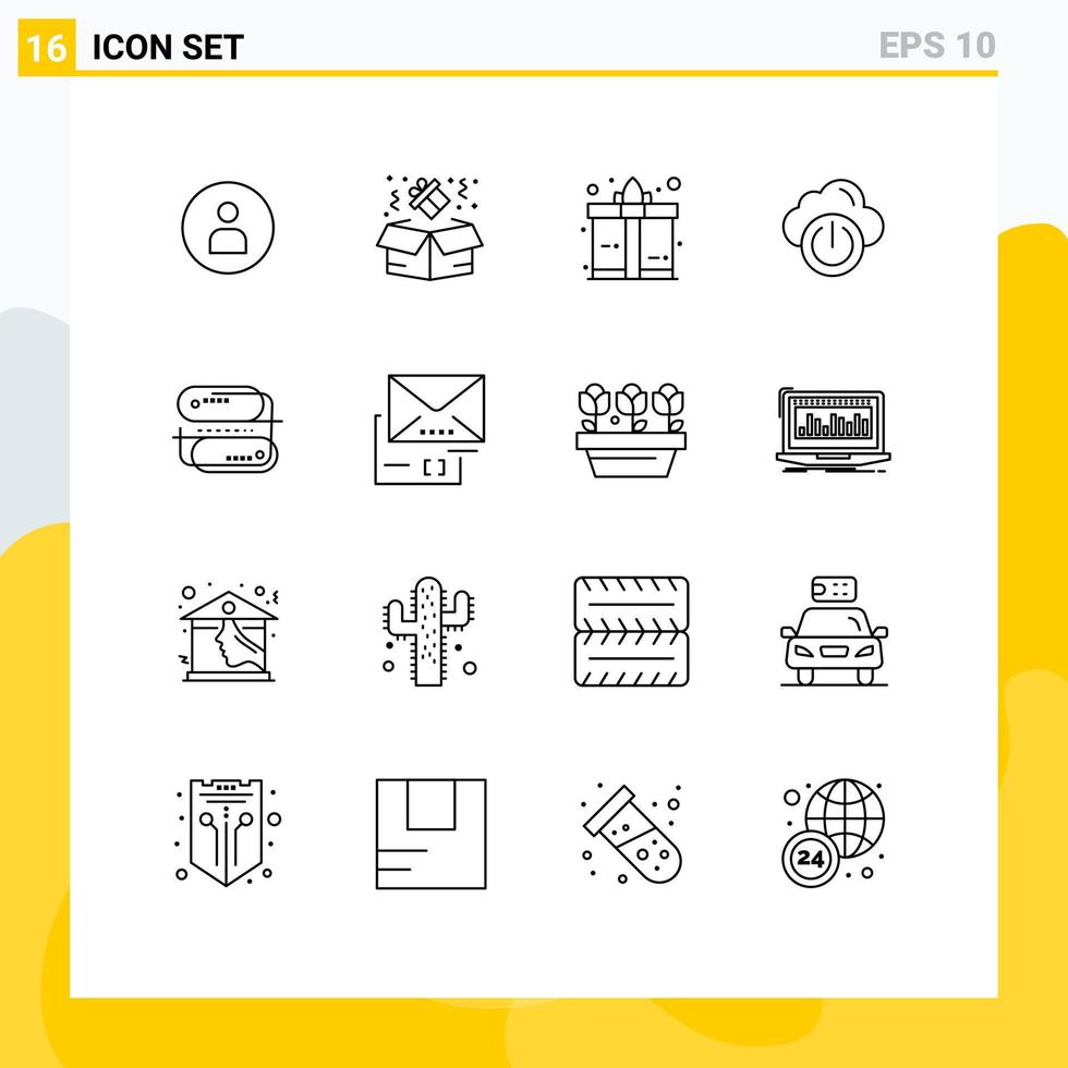 16 Creative Icons Modern Signs and Symbols of payment address gift blockchain technology network Editable Vector Design Elements