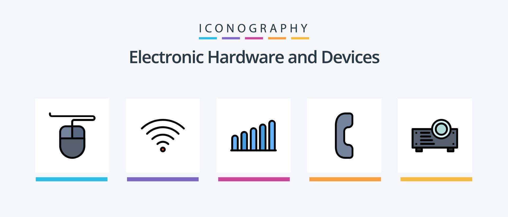 Devices Line Filled 5 Icon Pack Including . mouse. . Creative Icons Design vector