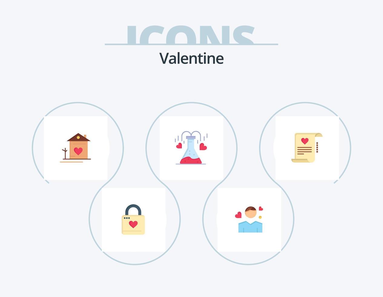 paquete de iconos planos de san valentín 5 diseño de iconos. amar. san valentin amar. enamorado. persona vector