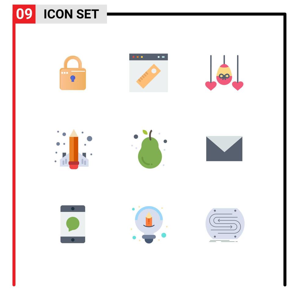 paquete de iconos de vector de stock de 9 signos y símbolos de línea para elementos de diseño de vector editable de vacaciones de educación de sitio web de conocimiento de cohetes