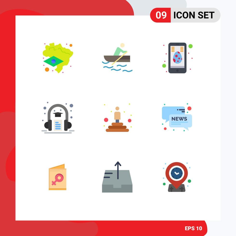 User Interface Pack of 9 Basic Flat Colors of professional best easter learning book Editable Vector Design Elements