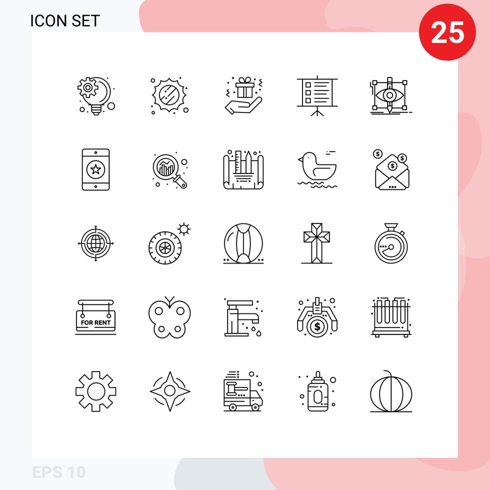 User Interface Pack of 25 Basic Lines of cellphone sketching hand party sketch design Editable Vector Design Elements