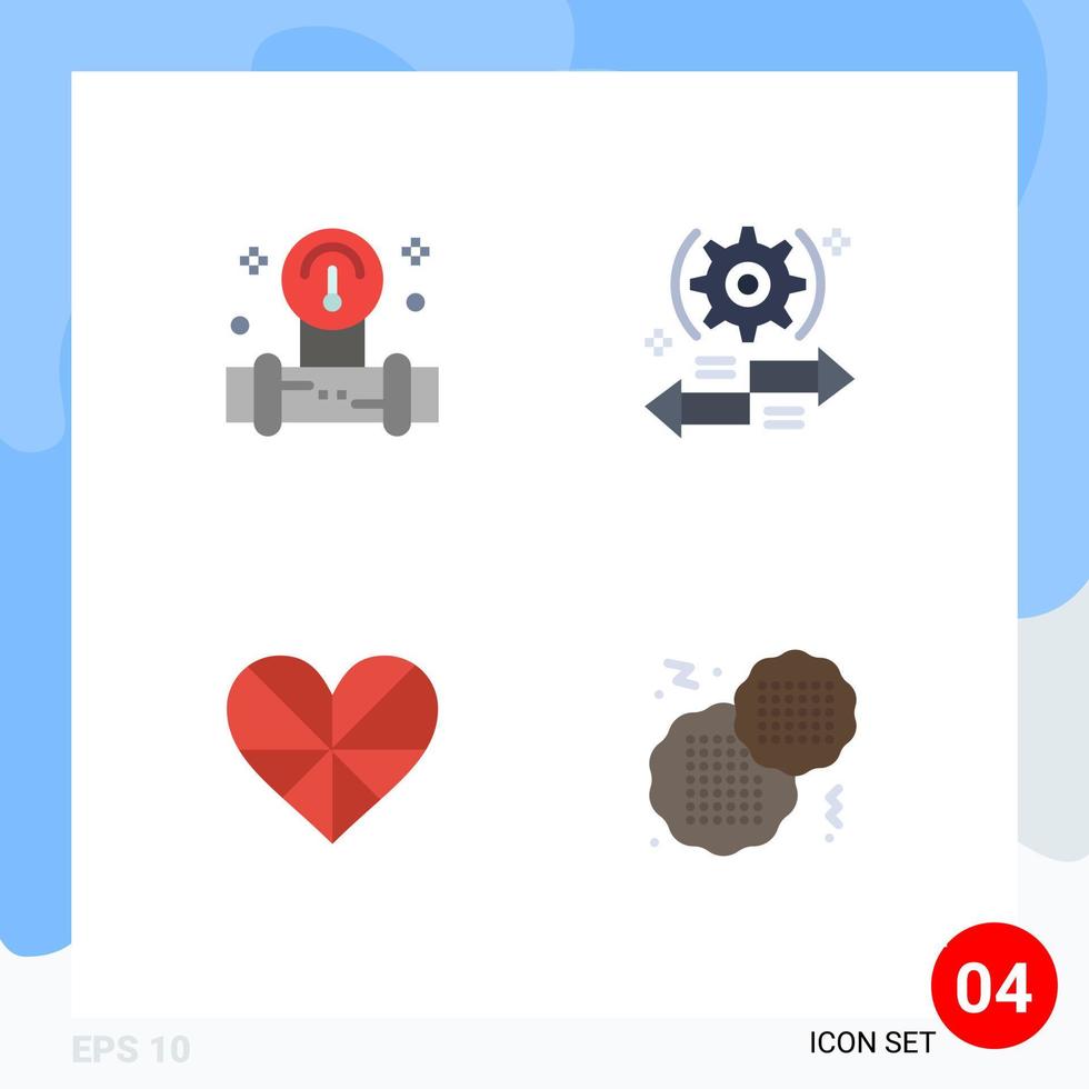 4 Universal Flat Icons Set for Web and Mobile Applications manometer heart water arrow like Editable Vector Design Elements