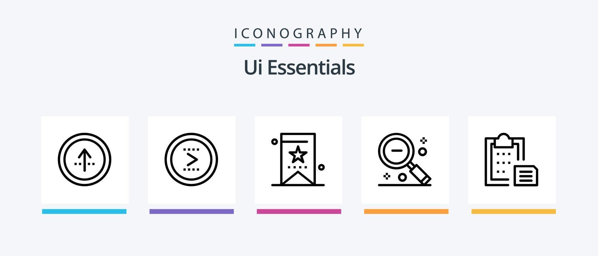 Ui Essentials Line 5 Icon Pack Including ui. interface. ui. attachment. ui. Creative Icons Design vector